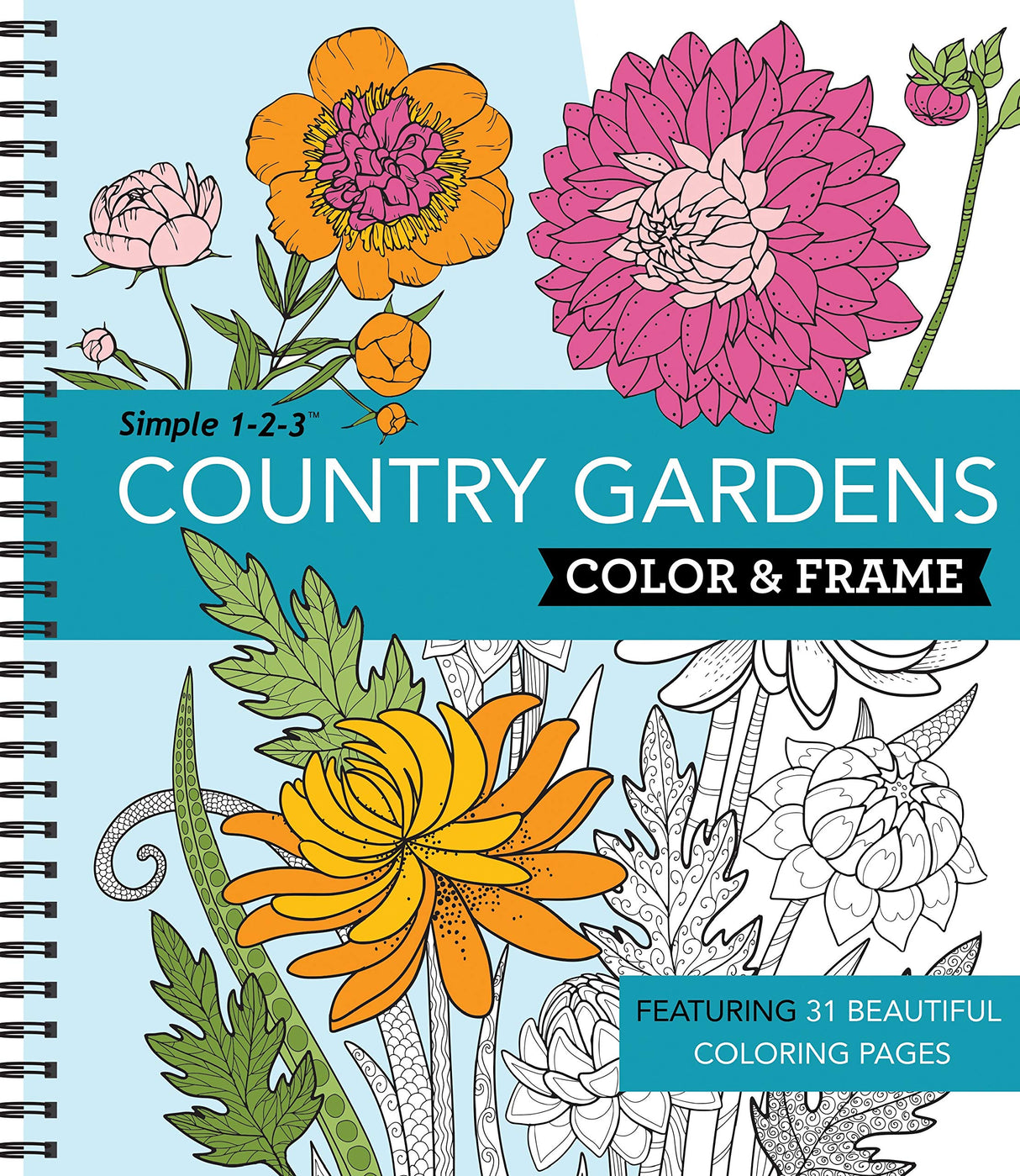 Color & Frame - Country Gardens (Adult Coloring Book) New Seasons