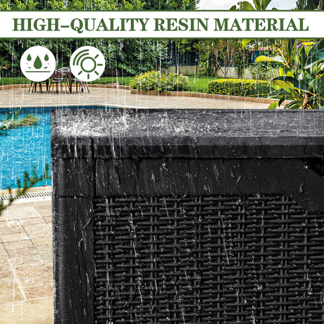 Greesum 100 Gallon Resin Deck Box Lockable Large Outdoor Storage Boxes for Garden Tools, Patio Furniture Cushions, Pool Supplies, Black Greesum