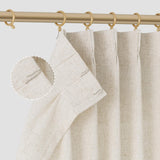Pinch Pleated Linen Curtains 108 Inches long for Living Room 2 Panels Set Cream Beige Flax Pleat Drapes Back Tab Semi Sheer Neutral Boho Ceiling to Floor 108 Inch Curtains for Bedroom Window 9 FT Aersas