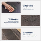 EAST OAK 4-Piece Patio Furniture Set with Thick Cushions, 2025 Coast Patio Conversation Set,4 Seats Waterproof Outdoor Patio Set with Rattan Armrests, Loveseat and Coffee Table for Backyard, Grey EAST OAK