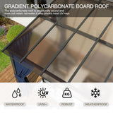 Trumbeak 10’ x 14’ Gazebo for Patio,Wall Mounted Gazebo with Sloping Polycarbonate Roof,Outdoor Gazebo w/Netting & Curtain,Aluminum Frame Hardtop Gazebo for Garden,Deck,Backyard,NavyBlue Trumbeak