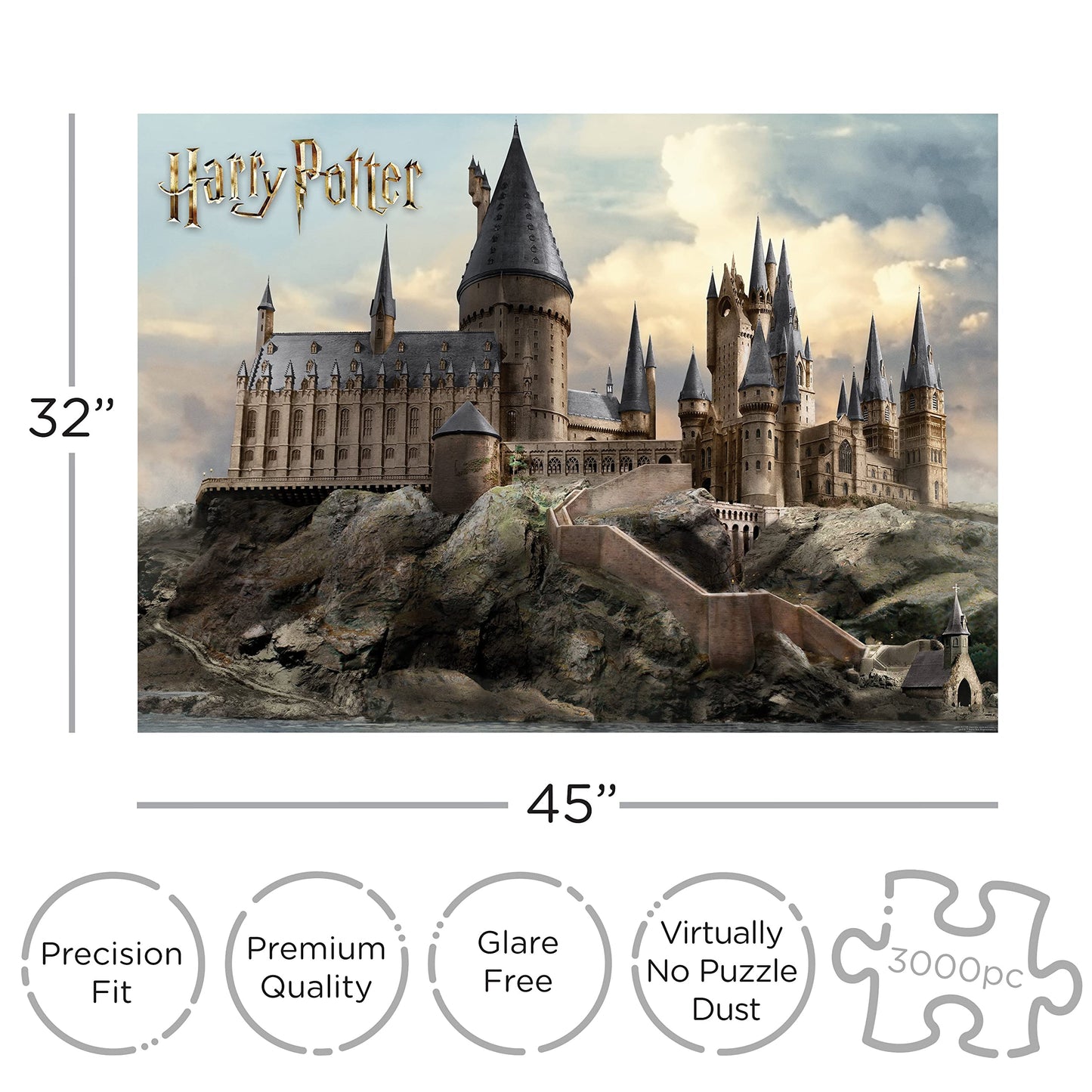 Aquarius Harry Potter Puzzle Hogwarts Castle (3000 Piece Jigsaw Puzzle) - Officially Licensed Harry Potter Merchandise & Collectibles - Glare Free - Precision Fit - 32x45in