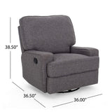 QKFF 36'' Wide Swivel Glider Recliner Chair, Manual Single Recliner with Triple Motion, Plush Cushioning, Traditional Modern Design for Living Room, Nursery, Bedroom QKFF
