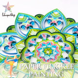 Uniquilling Quilling Kit, Paper Quilling Kits, 16 * 20-in Green Mandala Paper Filigree Kits with Quilling Tools& Using Manual, DIY Quilling Artwork Modern Wall Art for Living Room Uniquilling