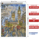 LANDFAIR Diamond Painting Kits - 15x20 inch Round Full Drill Big Ben London Diamond Art Kits for Adults LANDFAIR