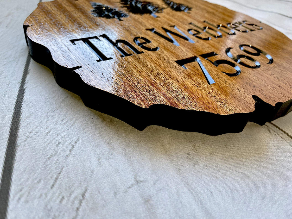 Personalized Cabin Sign Outdoor Wood Sign Welcome Sign Rustic Decor Custom Wood Sign Wooden Address Signs Benchmark Signs And Gifts