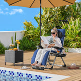 Yaheetech Zero Gravity Chair, Folding Reclining Lounge Recliner with Removable Pad & Headrest & Side Cup Holder Tray for Indoor and Outdoor Navy Blue/2 Yaheetech