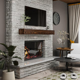 BoscoMondo Fireplace Mantel, Handcrafted Rustic from Solid Pine, Wall-Mounted Floating Farmhouse Shelf - 8"x6", 72" Brown BoscoMondo