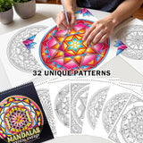 FUN LAVIE Adult Coloring Book 32 Sacred Geometry Mandala Coloring Books for Adults Relaxation and Stress Relief, Featuring Flower of Life, Metatron's Cube & Mindfulness Orgonite Patterns, Spiral Bound FUN LAVIE