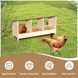 COZIWOW 3 Compartment Chicken Nesting Boxes, Chicken Laying Boxes with Asphalt Roof, Chicken Coop Accessories,Wood Nesting Boxes for Hen,Duck,Poultry,Bird,Dove COZIWOW