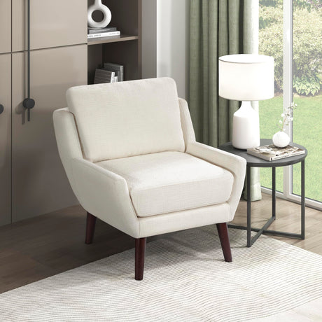 Lexicon Modern Wingback Accent Chair, Chenille Fabric Upholstered Lounge Reading Arm Chair, Solid Wood Legs for Living Room, Bedroom, Supportive Padded Pocket Coil Seat, Easy Assembly, Beige Lexicon