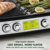 GreenPan Elite XL Smoke-less Grill and Griddle, Healthy Ceramic Nonstick Interchangeable/Removeable Cast Aluminum Plates, Indoor BBQ Sear Sizzle, LCD Display, Splash Guard, Drip Tray, PFAS-Free, Black GreenPan