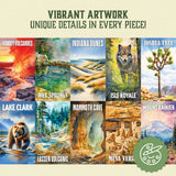 Trekking The National Parks Puzzles for Adults 1000 Pieces - Jigsaw Puzzle with No False Fits - Includes Custom Artwork for All 63 National Parks - Designed by and Made for National Park Enthusiasts Underdog Games