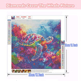 Ohhvvow Sea Turtle Diamond Art Painting Kits for Adults, Full Drill Ocean Diamond Dots Paintings for Beginners Round 5D Paint with Diamonds Pictures Gem Art Painting Kits DIY Crafts 14x14 Inch Ohhvvow