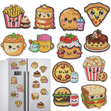 INCOK Refrigerator Diamond Art Magnets - 12 PCS DIY Diamond Painting Fridge Magnets with Cute Hamburg Fries Pizza Popcorn Sandwich Cake Pattern Fast Food Home Decors Birthday Gift for Adults Beginners INCOK