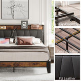 LIKIMIO King Size Bed Frame with Storage Headboard and Charging Station, Solid Construction, Easy Assembly LIKIMIO