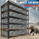 DurayLoly 55" W Storage Shelves, 3060LBS Garage Shelving Heavy Duty, 6-Tier Heavy Duty Shelving, Adjustable Metal Shelving Unit for Garage, Warehouse, Pantry, Kitchen, 55" W × 24" D × 84" H, Black DurayLoly