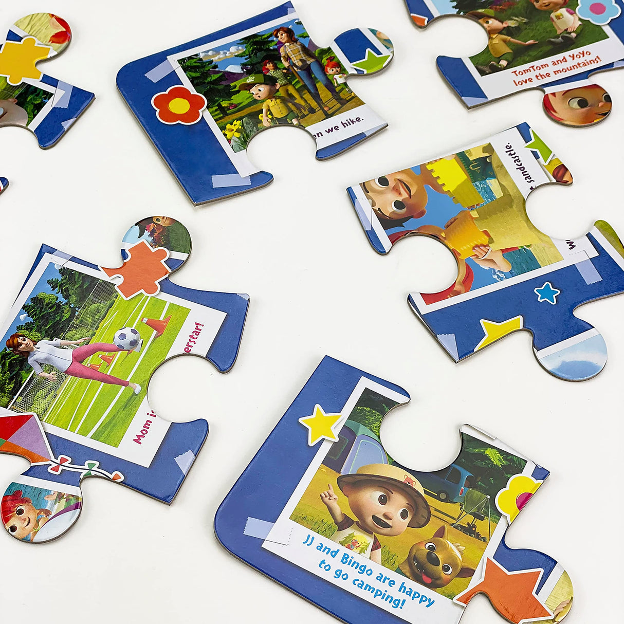 CoComelon Board Book and 12 Large Piece Jigsaw Puzzle for Preschoolers and Toddlers Ages 2+ ; JJ's Family Adventures: (Read, Play & Learn) Cottage Door Press
