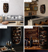 CoTa Global Alexander Mounted Wall Wine Rack - 18 Wine Bottles Wooden Barrel Wine Rack, Hanging or Freestanding Floor Wine Holder, Liquor Bar CoTa Global