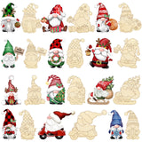 Christmas Gnome Unfinished Wood Crafts Wood Cutout Painting Ornaments Blank Hanging Slices Paintable DIY Crafts for Holiday Party Decoration (Xmas-Gnomes-01) JOPHMO