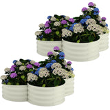 2 Pack Galvanized Raised Garden Bed – 4x4x1ft Raised Beds-Coated Metal Planter Box with Floral Edge, Easy Assembly Rust-Resistant Outdoor/Indoor Garden Box for Vegetables, Flowers, Herbs, White GarveeHome