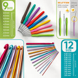 CRAFTISS Crochet Kit for Beginners with 40 Video Tutorials, 158 Pcs with 16 Colors of Acrylic Yarn Skeins, 1300 Yards Total – Learn to Crochet All-in-One Starter Crochet Set for Adults Beginner CRAFTISS