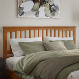 AFI Mission King Solid Wood Platform Bed with Footboard & Twin XL Trundle in Light Toffee AFI
