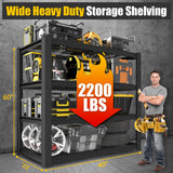 PrimeZone 40" W Heavy Duty Garage Shelving 2200 LBS 4 Tier Storage Shelves Adjustable Industrial Metal Wire Shelf Utility Rack for Garage,Basement,Pantry,Warehouse,Commercial,40" W X 20" D X 60" H PrimeZone