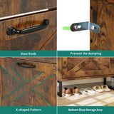 YITAHOME Shoe Storage Cabinet Entryway, 2 Flip Drawers Freestanding Organizer With Metal Legs, Narrow Storage Rack Cabinet, Rustic Brown YITAHOME