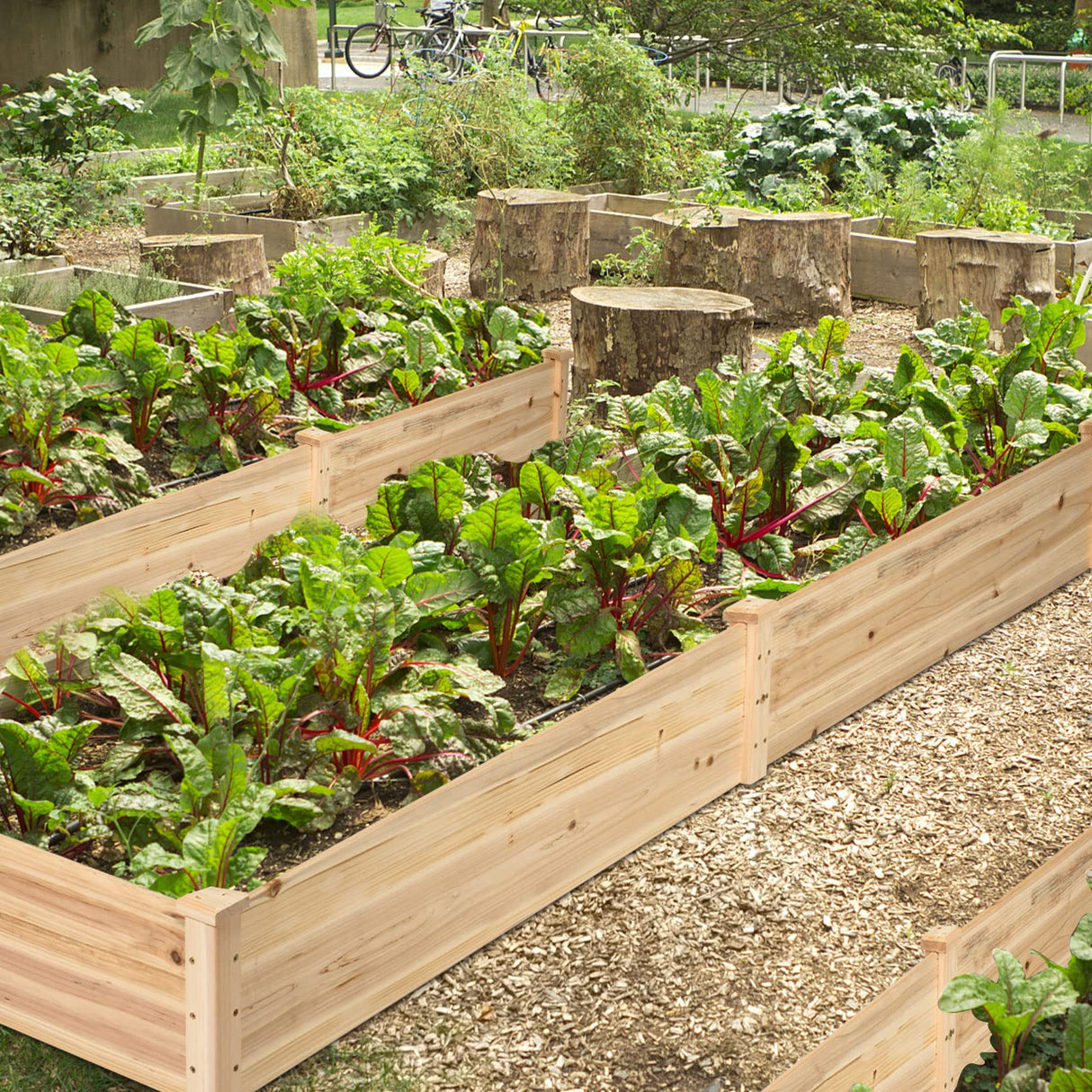 COSTWAY Raised Garden Bed, Wooden Planter Box Stand for Vegetables, Fruits, Herbs, Flowers, Garden Planting Bed Kit for Outdoor, Backyard, Patio, Lawn, 91" x 24" x 9" COSTWAY