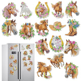 Sitsink Horse Diamond Painting Magnets - 16 Pcs Animals Theme Fridge Magnets DIY Cute Horse Stickers Diamond Art Kits for Adults Refrigerator Art Craft Home Decoration Car Sitsink