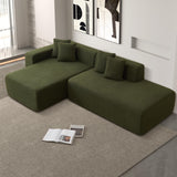 BAMOOLI 105'' Modular Sectional Couch, Modern L-Shape Sectional Sofa with Chaise Lounge, Comfy Lambswool Fabric Corner Sofa Couch, Upholstered 4 Seater Couch for Living Room, Bedroom, Apartment, Beige BAMOOLI