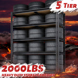 72"H Storage Shelves Heavy Duty, 2000LBS Garage Shelving, 5 Tier Metal Shelving Unit Adjustable Garage Shelves Utility Rack Shelf for Storage Warehouse Pantry Closet,35.6" W × 16" D × 72" H, Black CypBed