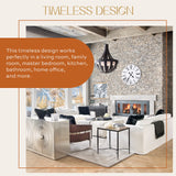 ALBEN Large Farmhouse Wall Clock - 24 inch Round Shiplap Farmhouse Style Clock Bundled with Decorative Reversible Wooden Sign ALBEN