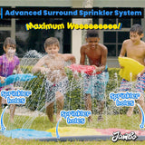 JAMBO 16Ft Premium 3 Lane Slip Splash and Slide with Bodyboards, Heavy Duty Water Slide- Advanced 3-Way Sprinkler System, Splash Mat Splash Pad Backyard Waterslide Outdoor Water Toys n Slides for Kids JAMBO