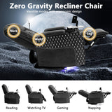 JIKFRIMA Power Zero Gravity Recliner Chair for Adults Breathable Leather Electric Recliners Adjustable Home Theater Seating with Smart Cup Holders, USB Ports, Hidden Arm Storage, Tray Table JIKFRIMA