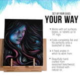 U.S. Art Supply Large Wooden Table Easel - Adjustable Incline, 2 Page Holders - Functions as Wooden Cookbook Stand, Kitchen Countertop Recipe Rack, Tablet Rest & Cook Book Holder for Kitchen Counter U.S. Art Supply