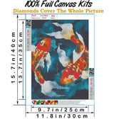 Hestarcul 5D Diamond Painting Halloween Kit,Diamond Art Kits for Adults,Diamond Dots,Paint with Diamonds Round for Gift,Wall Decor(12x16) (Koi) Hestarcul