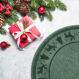 Motionchic Christmas Tree Mat 35" Christmas Tree Stand Mat with Lip Heavy Duty Christmas Tree Floor Protector Waterproof Christmas Tree Stand Pad from Spills Scratches Xmas Home Decor (Green,Reindeer) Motionchic