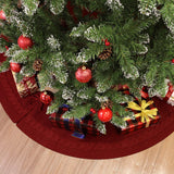WBHome Christmas Tree Skirt, 52 inch Cable Knit Knitted Thick Rustic Holiday Decoration, Christmas Red WBHome