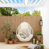 Ulax Furniture Hanging Egg Chair, Tear DropChair with Beige Cushion (Without Stand) Ulax furniture