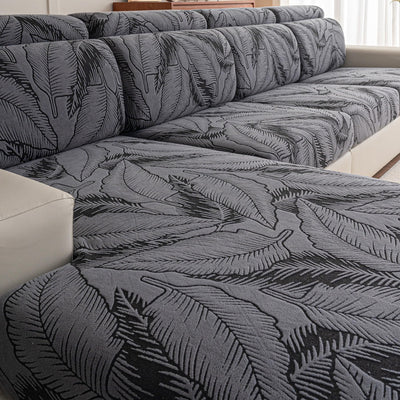 Cgeluy Sofa Cover Washable Sectional Couch Covers Sofa Slipcovers for 3 Cushion Couch Pet Friendly L Shaped Couch Protector Leaf Printed Covers for Dogs Kids