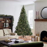 National Tree Company Pre-Lit Artificial Full Christmas Tree, Green, North Valley Spruce, White Lights, Includes Stand, 9 Feet National Tree Company