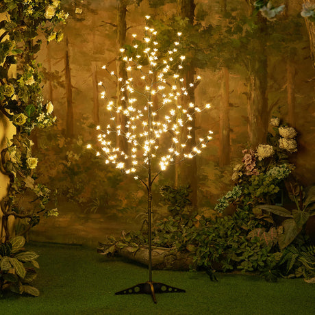 LIGHTSHARE 6.5 feet 208L LED Lighted Cherry Blossom Tree, Warm White, Decorate Home Garden, Spring, Summer, Wedding, Birthday, Christmas Holiday, Party, for Indoor and Outdoor Use LIGHTSHARE