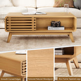 Coffee Table with Storage, Mid Century Modern Wooden Living Room Center Table, Furniture Farmhouse Wooden Coffee Table for Living Room, Oak Royal Windsor