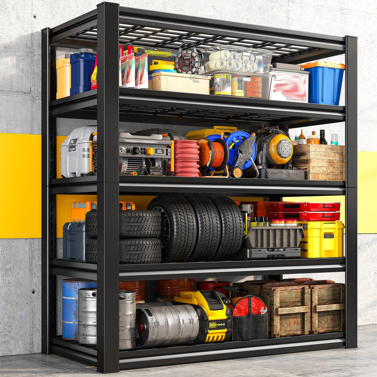 REIBII Garage Shelving 3000LBS, Heavy Duty Storage Shelves, Adjustable Industrial Metal Shelving Unit for Garage, Basement, Pantry, Warehouse,Commercial, 36" W x 16" D x 72" H, 3 Pack REIBII