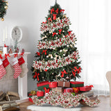 Sggvecsy 49.2Ft Christmas Green Red White Tinsel Garland Xmas Tree Decorations Christmas Metallic Twist Garland Ceiling Hanging Decorations for New Year Party Birthday Holiday Indoor Outdoor Supplies Sggvecsy