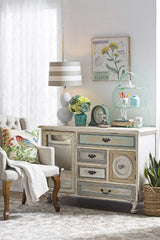 Creative Co-Op Metal Mantel Clock with Aqua Finish Creative Co-Op