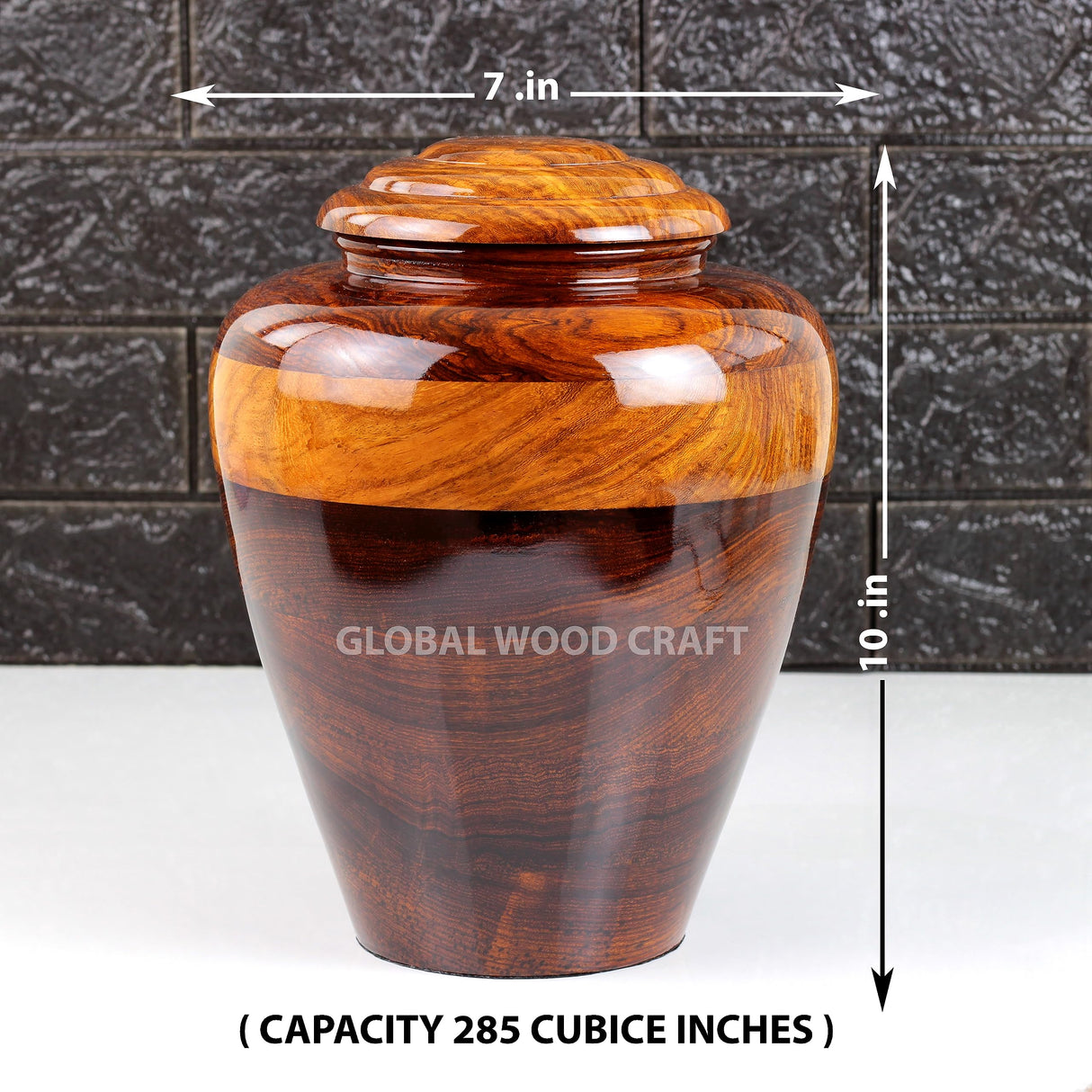 Rosewood Handmade Cremation Urn | Unique Design Turn Wood Adult Ash - Male & Female Ashes | Premium Quality Human Urns | Natural Wood Urn (Large) Generic