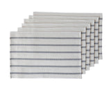 Caflife Boho Farmhouse Placemats Set of 6, Grey Stripes Cotton Linen Woven Table Mats for Modern Dining Table, 13x19 Inch Rustic Kitchen Decor Place Mats Caflife